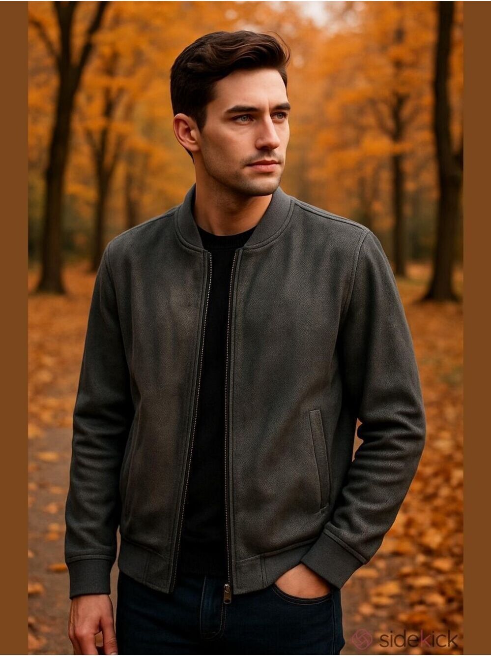 4/$97 Deal! Guess Men's Faux Leather Textured Bomber Jacket